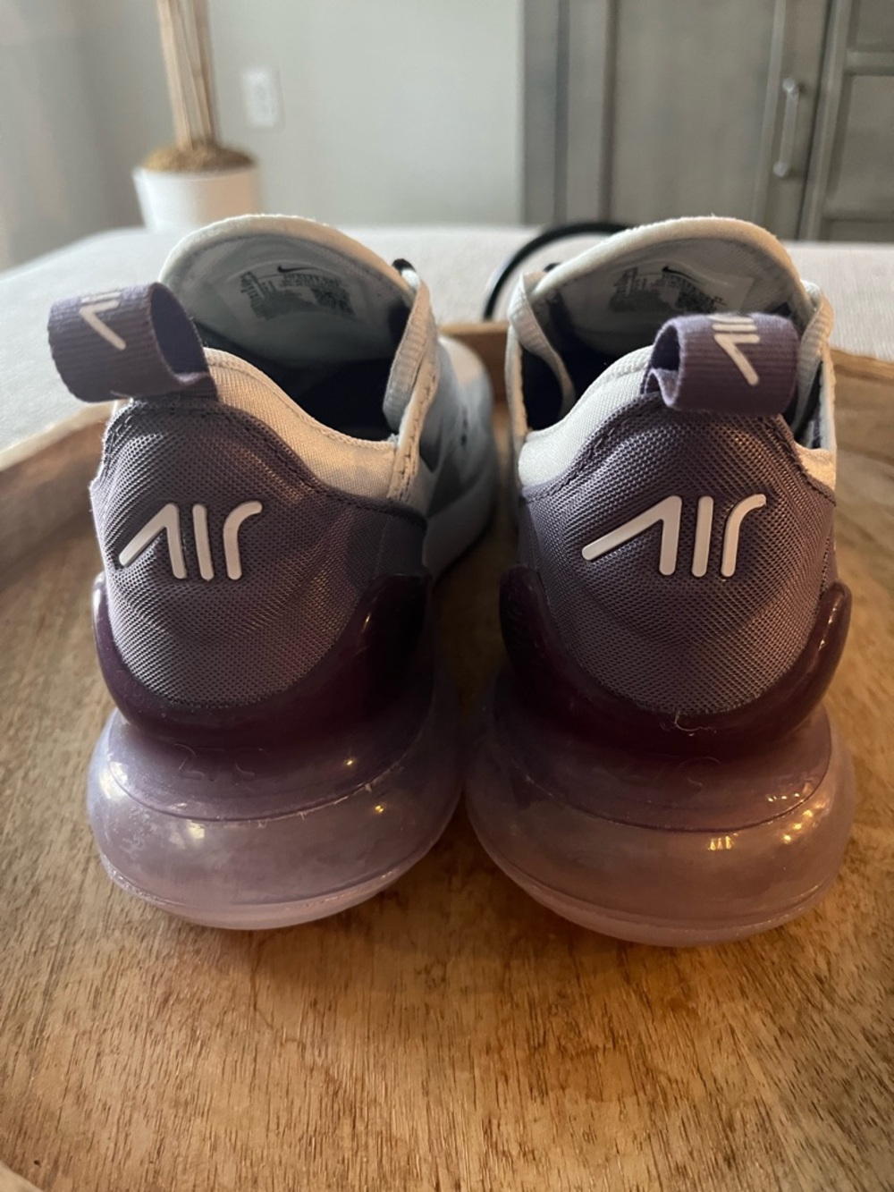 Nike Air Max 270 Sneakers in Light Gray and Purple - Picture 6 of 15